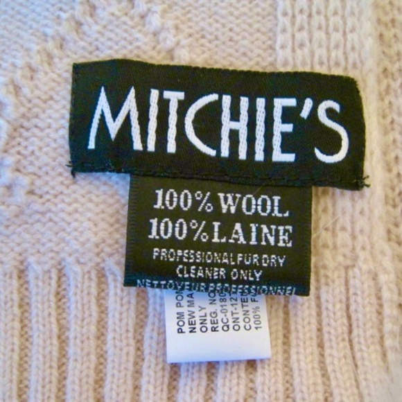 Michie's Criss Cross Scarf With Fur Pom Poms - Picture 6 of 9